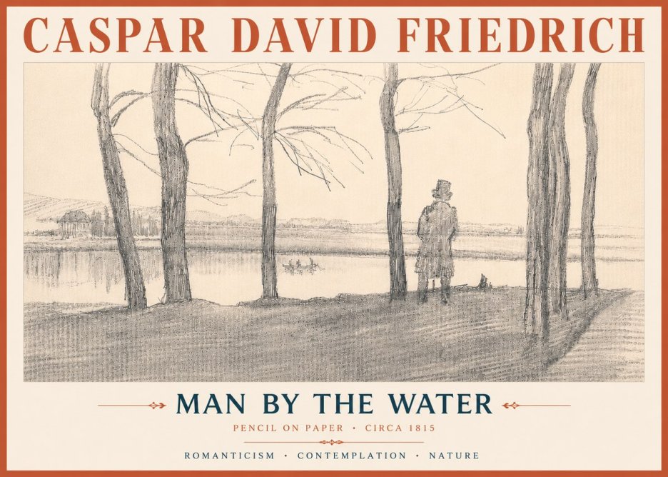 Caspar David Friedrich Man by the Water No6 - Poszter