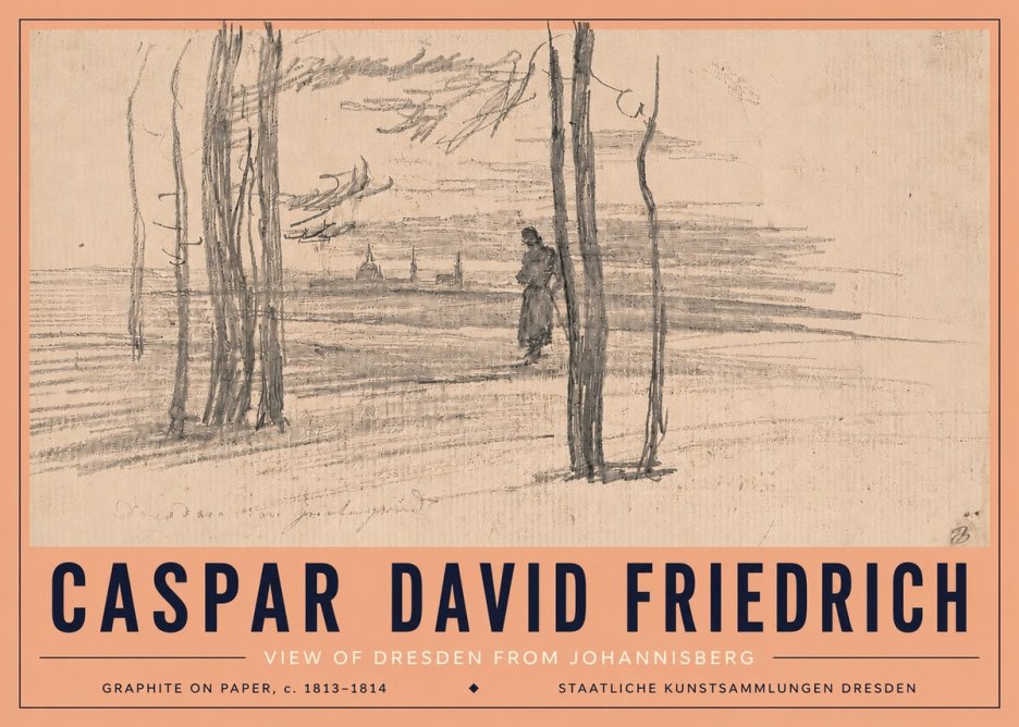 Caspar David Friedrich View of Dresden from Johannisberg No5 - Poszter