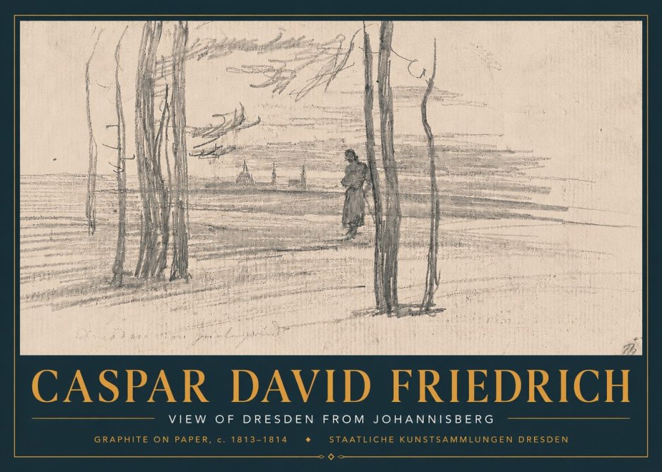 Caspar David Friedrich View of Dresden from Johannisberg No6 - Poszter