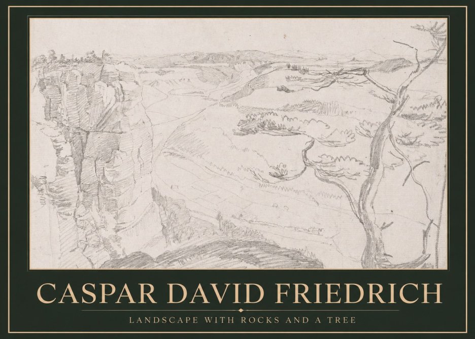 Caspar David Friedrich Landscape with Rocks and a Tree No1 - Poszter