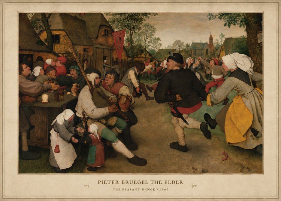 Pieter Bruegel The Peasant Dance II No3 - Poszter