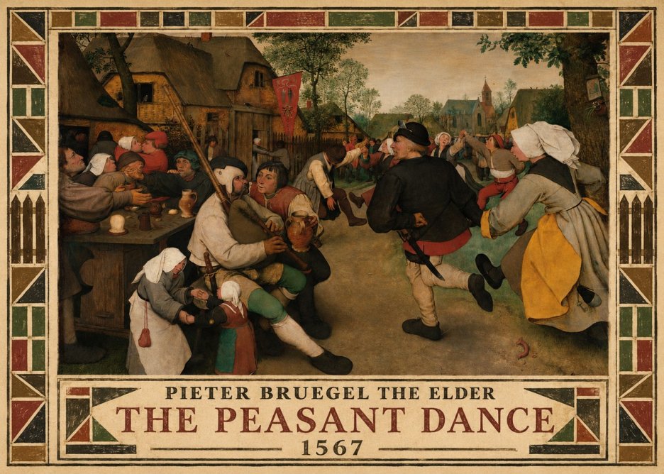 Pieter Bruegel The Peasant Dance II No4 - Poszter