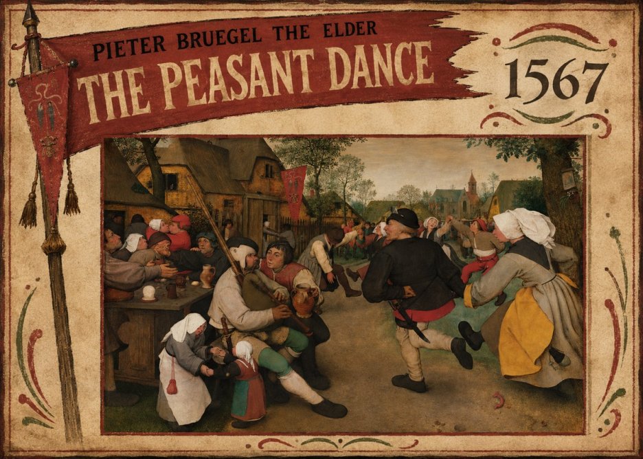 Pieter Bruegel The Peasant Dance II No6 - Poszter