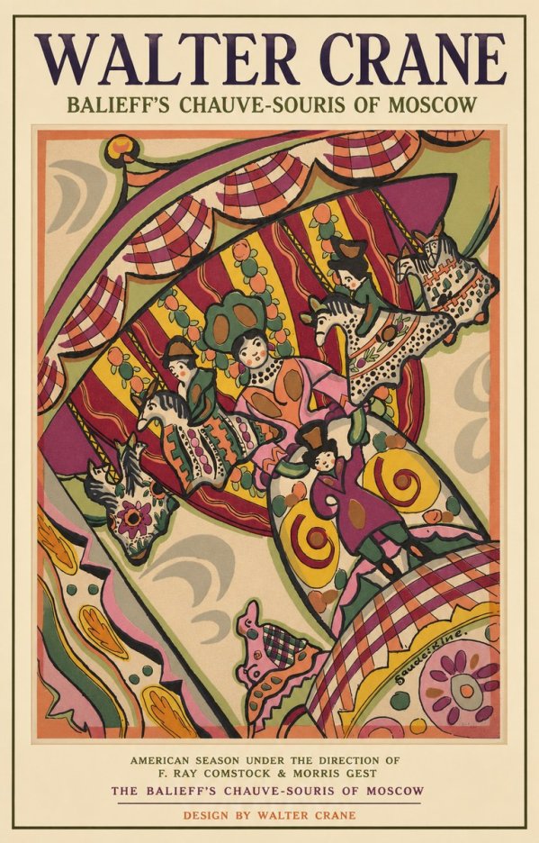 Walter Crane Balieff's Chauve-souris of Moscow No2 - Poszter
