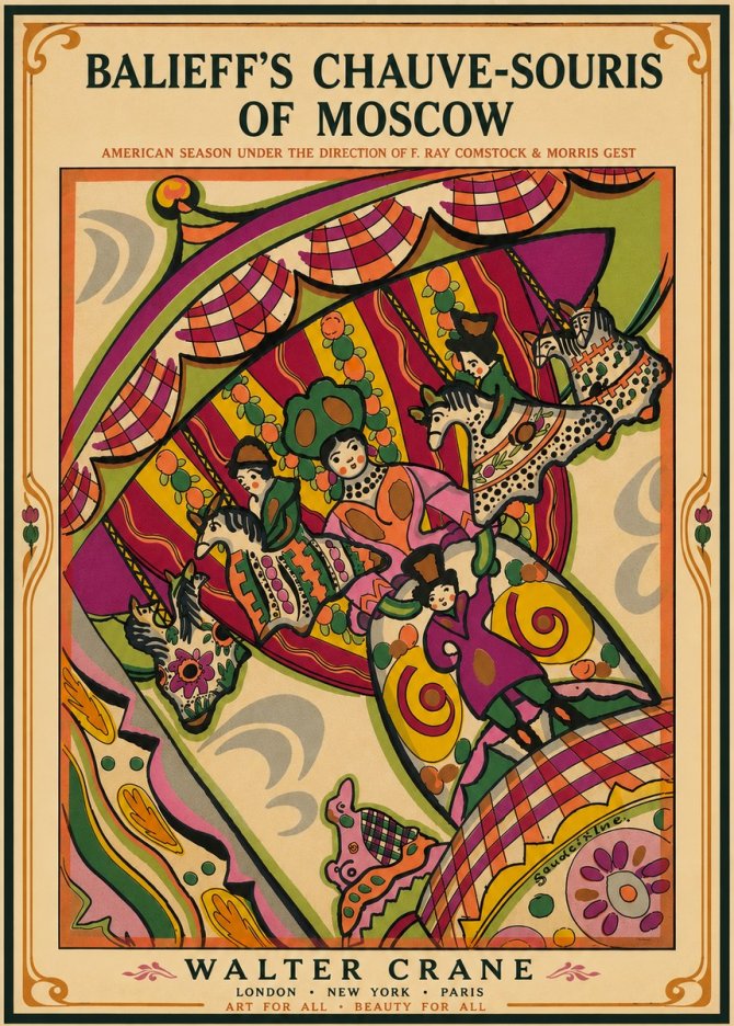 Walter Crane Balieff's Chauve-souris of Moscow No5 - Poszter
