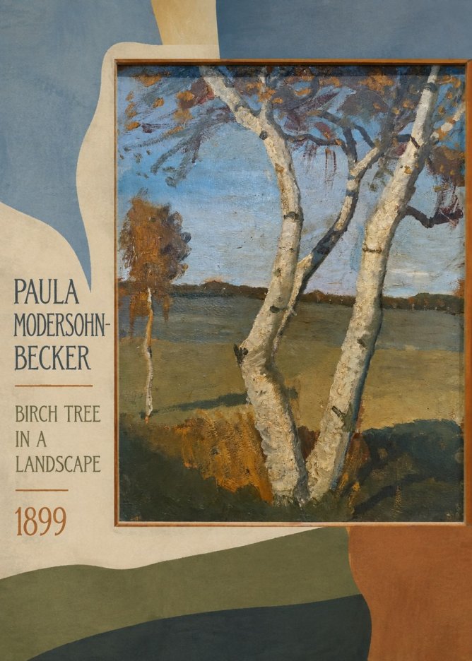 Paula Modersohn-Becker Birch Tree in a Landscape No4 - Poszter