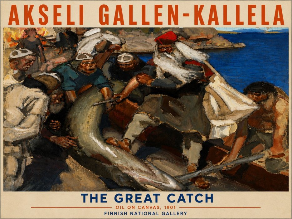 Akseli Gallen-Kallela The Great Catch No6 - Poszter
