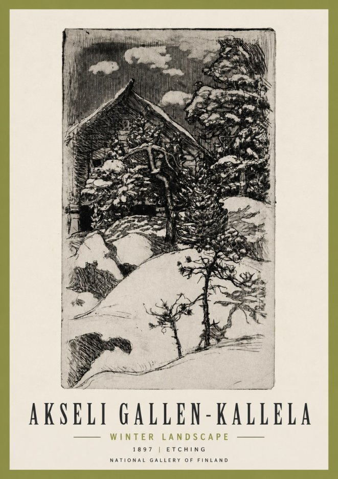 Akseli Gallen-Kallela Winter Landscape I No3 - Poszter
