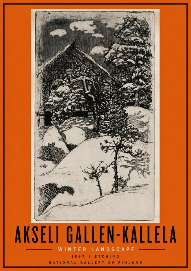 Akseli Gallen-Kallela Winter Landscape I No4 - Poszter