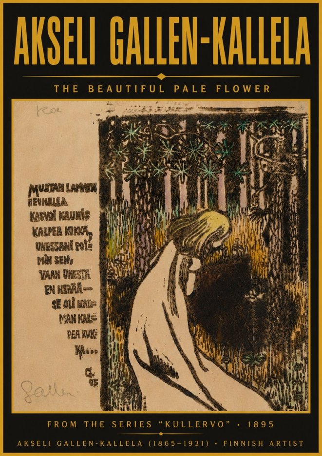 Akseli Gallen-Kallela The Beautiful Pale Flower No5 - Poszter