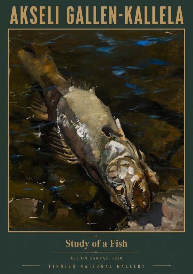 Akseli Gallen-Kallela Study of a Fish No2 - Poszter