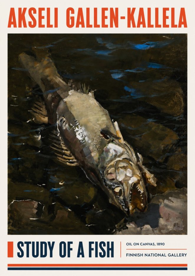 Akseli Gallen-Kallela Study of a Fish No4 - Poszter