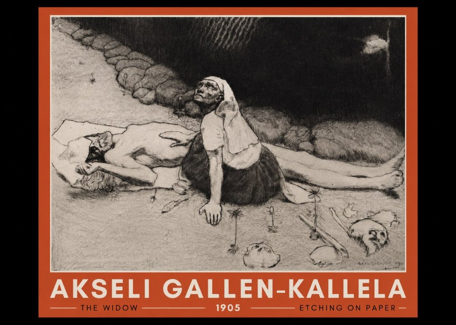 Akseli Gallen-Kallela The Widow No2 - Poszter