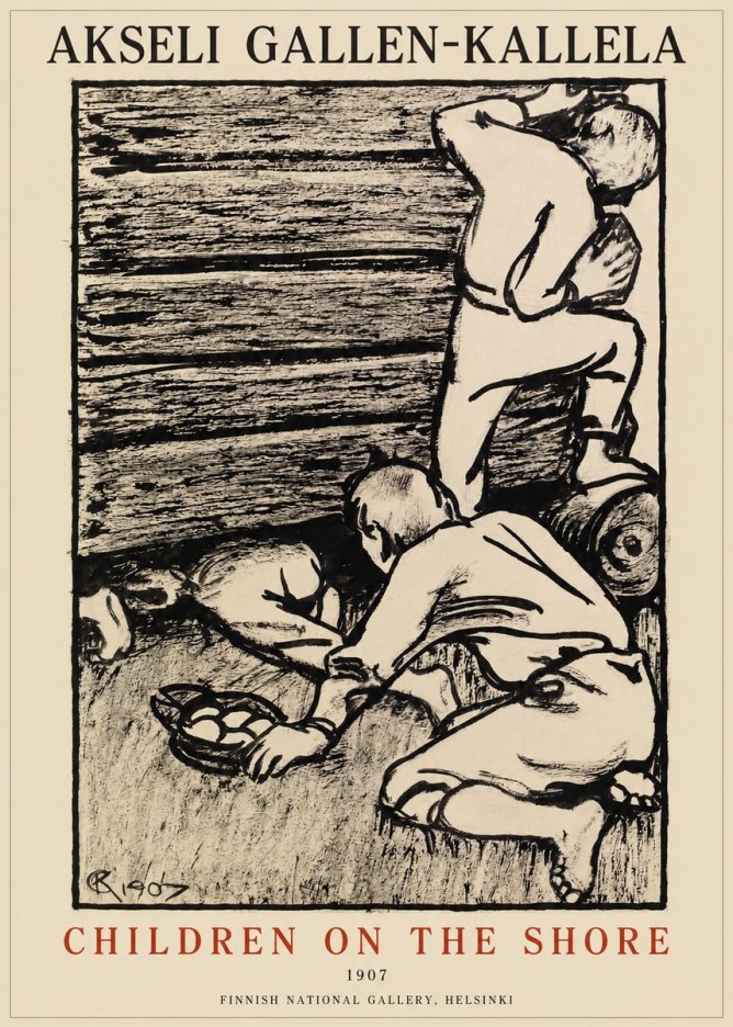 Akseli Gallen-Kallela Children on the Shore No1 - Poszter
