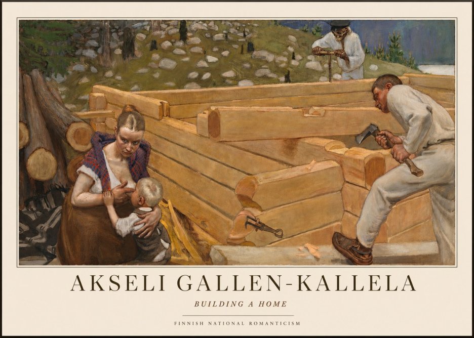 Akseli Gallen-Kallela Building a Home No1 - Poszter