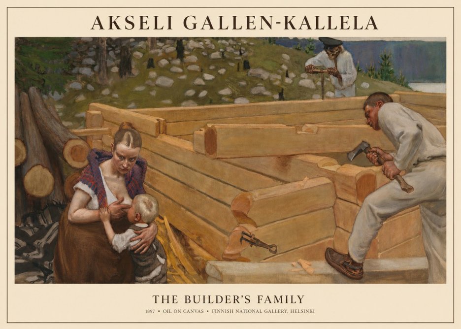 Akseli Gallen-Kallela Building a Home No6 - Poszter