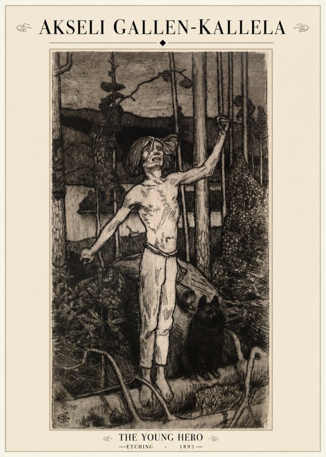 Akseli Gallen-Kallela The Young Hero No1 - Poszter