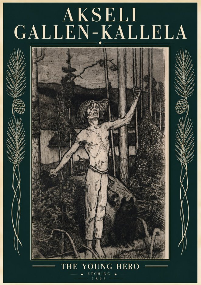Akseli Gallen-Kallela The Young Hero No4 - Poszter