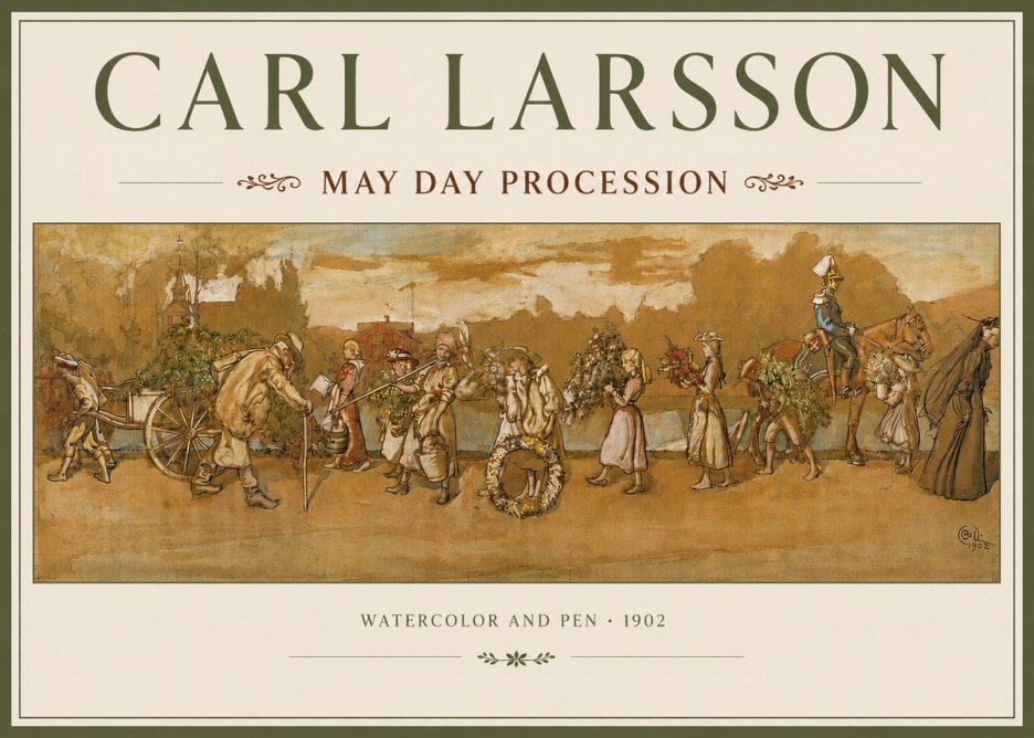 Carl Larsson May Day Procession No3 - Poszter