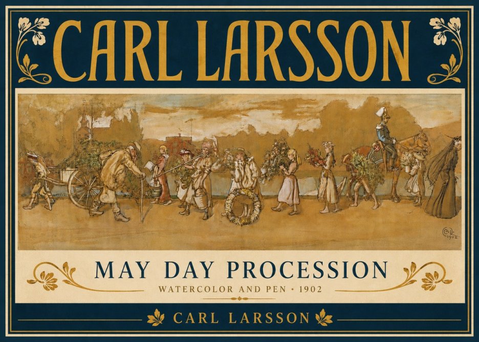 Carl Larsson May Day Procession No5 - Poszter