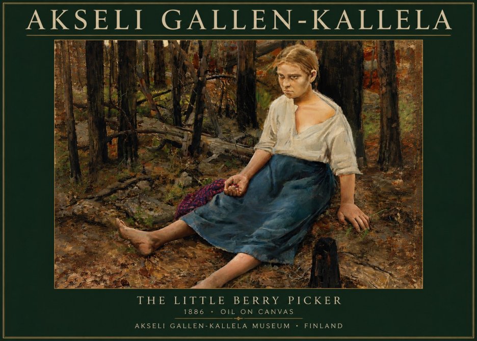 Akseli Gallen-Kallela The Little Berry Picker No3 - Poszter
