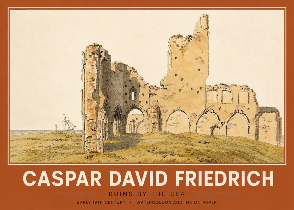 Caspar David Friedrich Ruins by the Sea No5 - Poszter