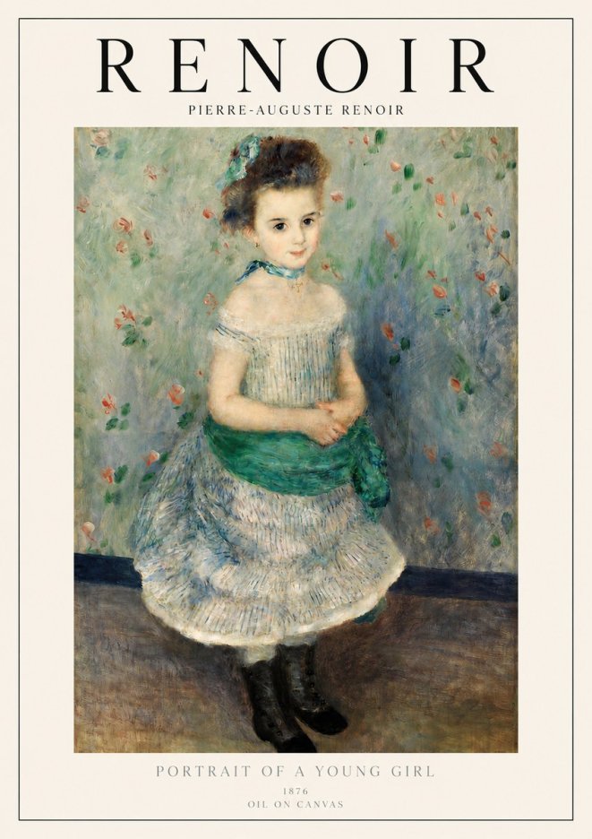 Renoir Portrait of a Young Girl I No3 - Poszter