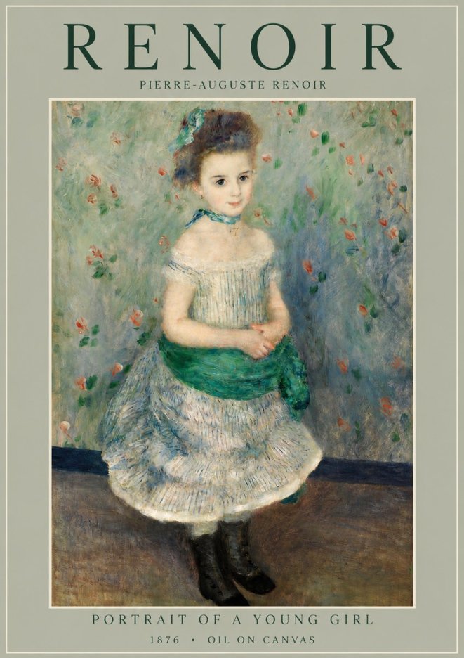 Renoir Portrait of a Young Girl I No4 - Poszter