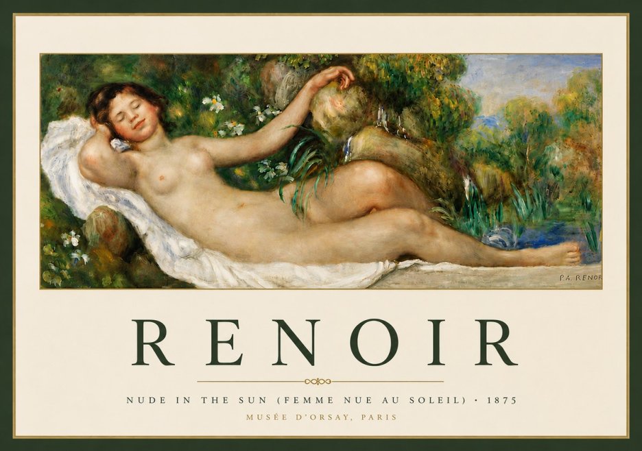 Renoir Nude in the Sun (Femme Nue Au Soleil) No5 - Poszter