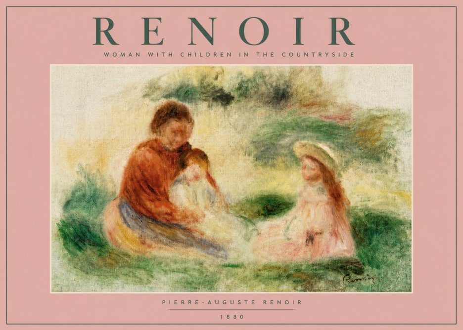 Renoir Woman with Children in the Countryside No4 - Poszter
