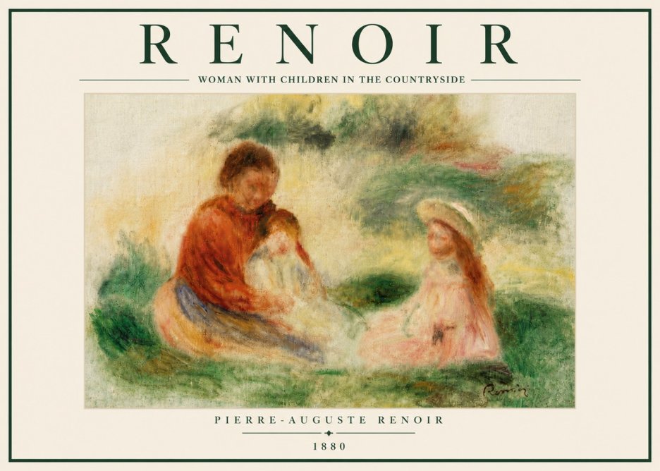 Renoir Woman with Children in the Countryside No6 - Poszter