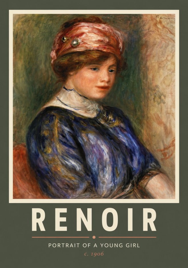 Renoir Portrait of a Young Girl II No2 - Poszter