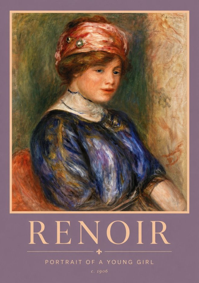Renoir Portrait of a Young Girl II No5 - Poszter