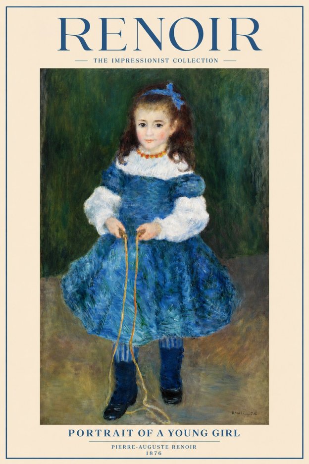 Renoir Portrait of a Young Girl III No2 - Poszter