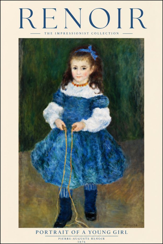 Renoir Portrait of a Young Girl III No3 - Poszter