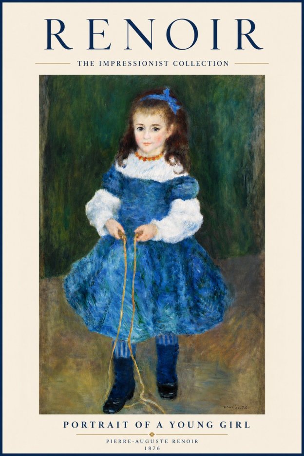 Renoir Portrait of a Young Girl III No5 - Poszter