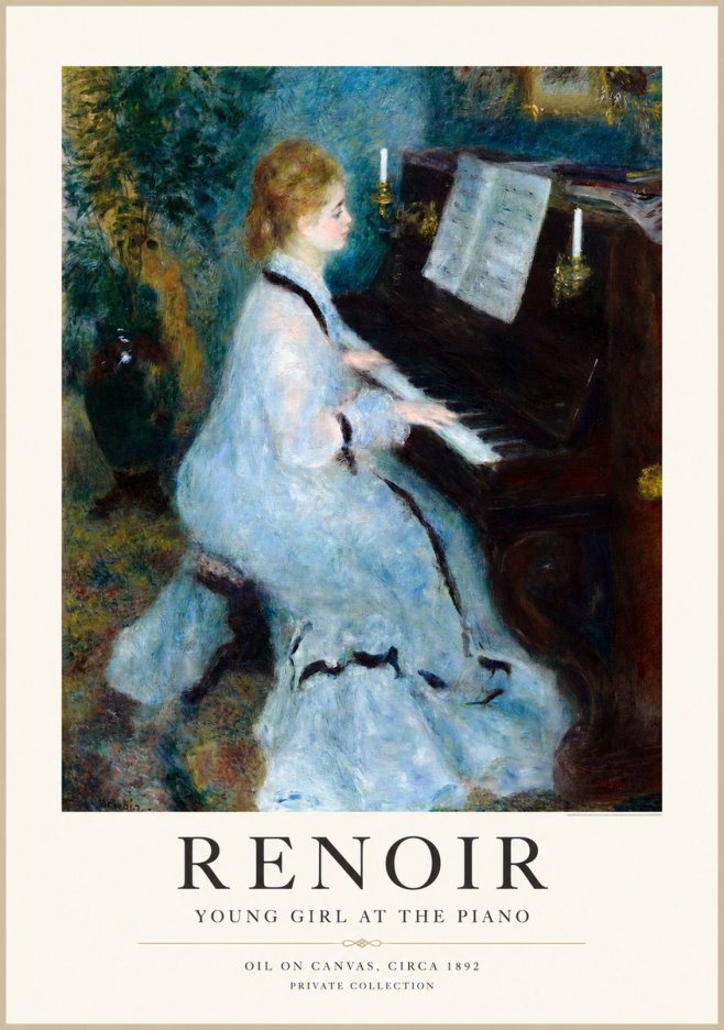 Renoir Young Girl at the Piano No1 - Poszter