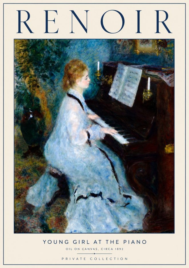 Renoir Young Girl at the Piano No2 - Poszter