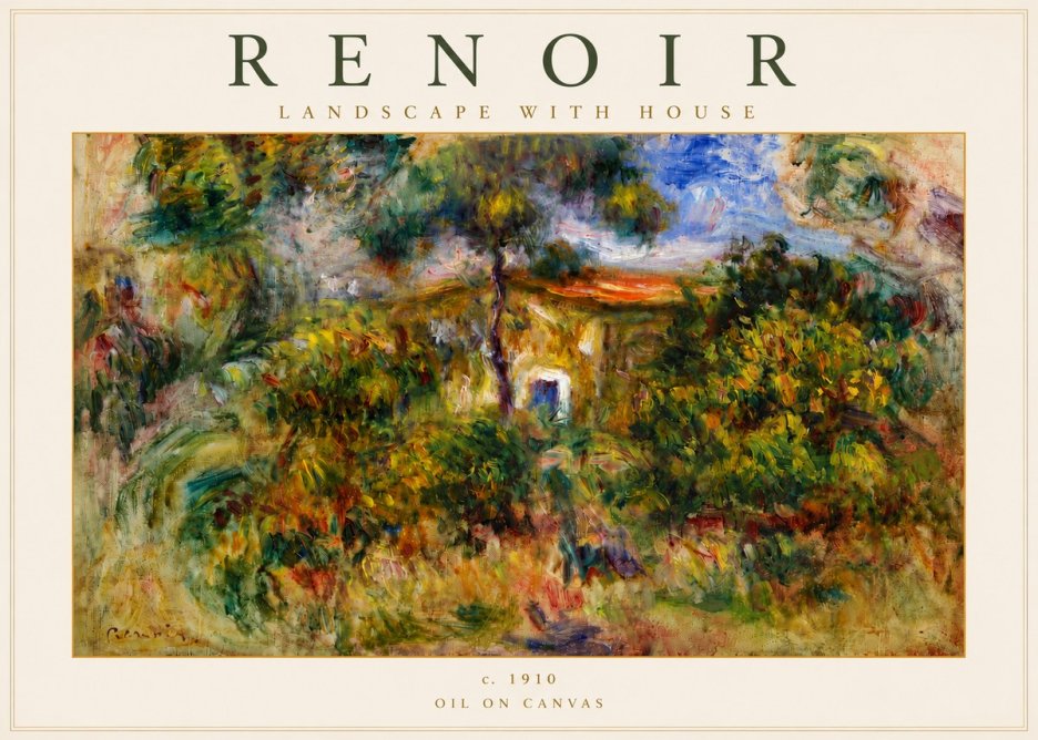 Renoir Landscape with House I No4 - Poszter