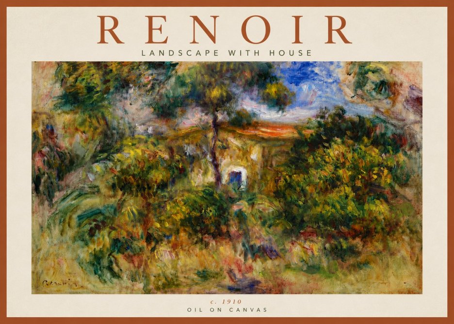 Renoir Landscape with House I No6 - Poszter