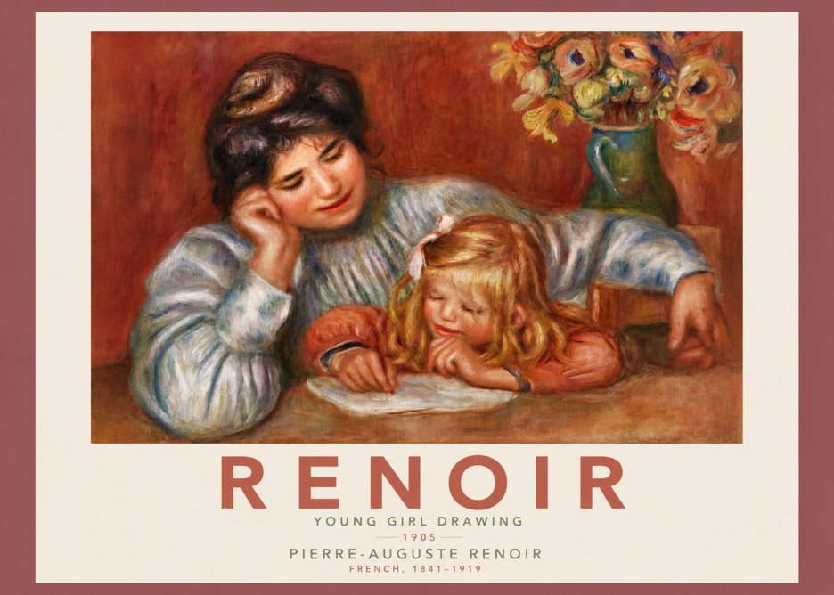 Renoir Young Girl Drawing No4 - Poszter