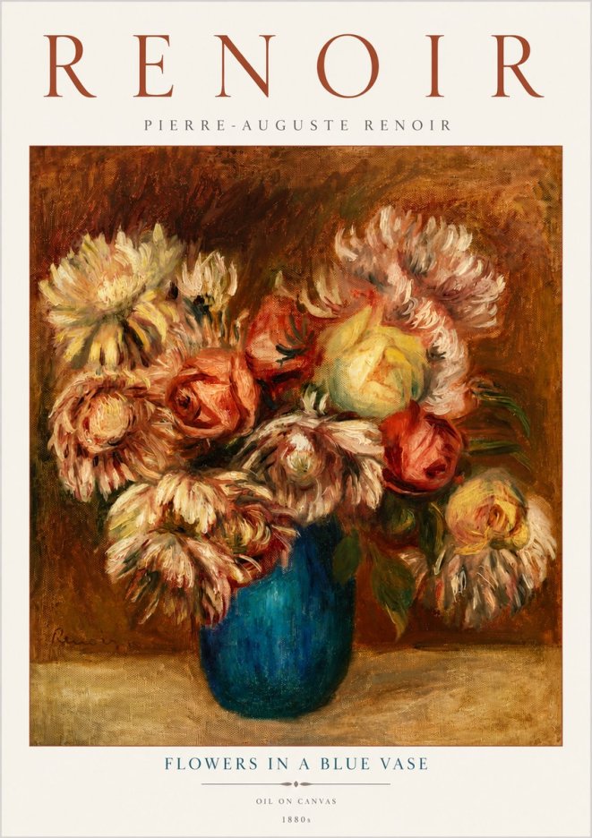 Renoir Flowers in a Blue Vase No5 - Poszter