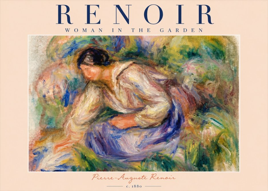 Renoir Woman in the Garden No4 - Poszter