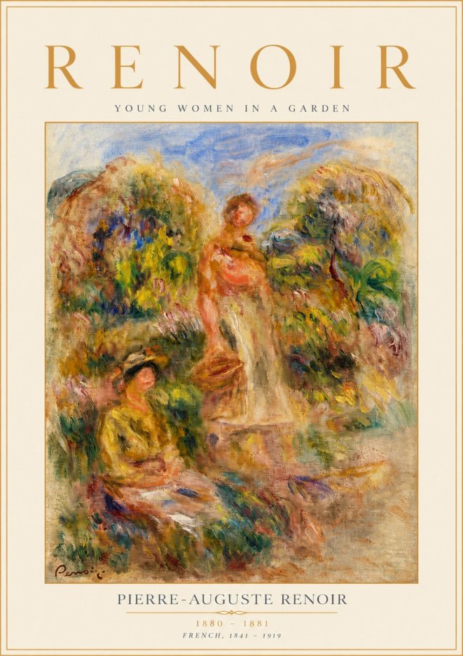 Renoir Young Women in a Garden No4 - Poszter