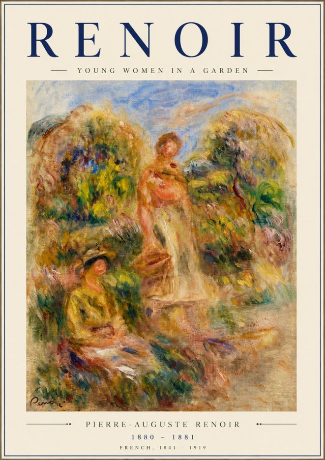 Renoir Young Women in a Garden No6 - Poszter