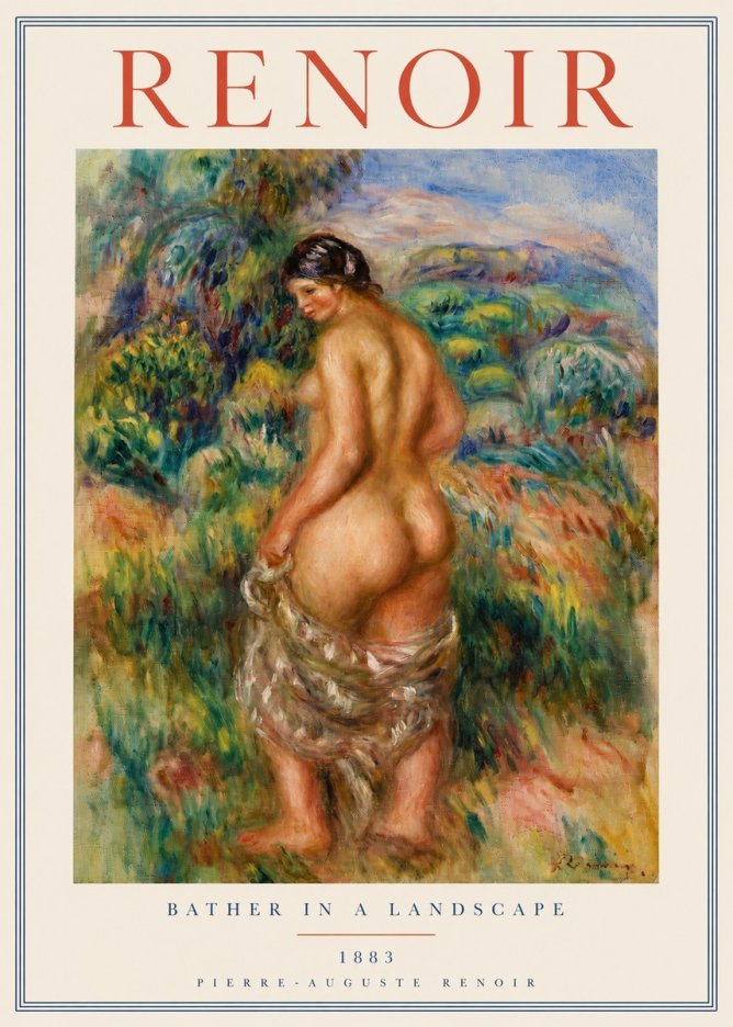 Renoir Bather in a Landscape No3 - Poszter
