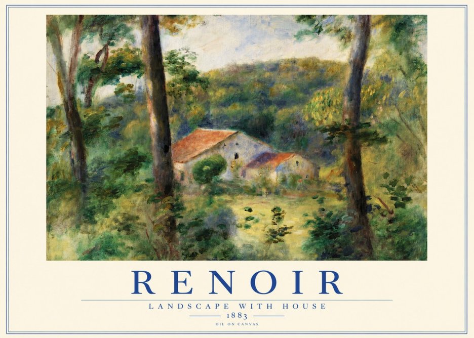 Renoir Landscape with House II No2 - Poszter