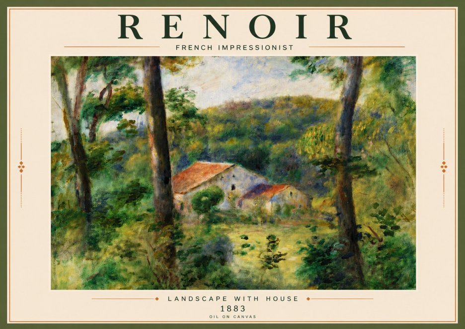 Renoir Landscape with House II No5 - Poszter