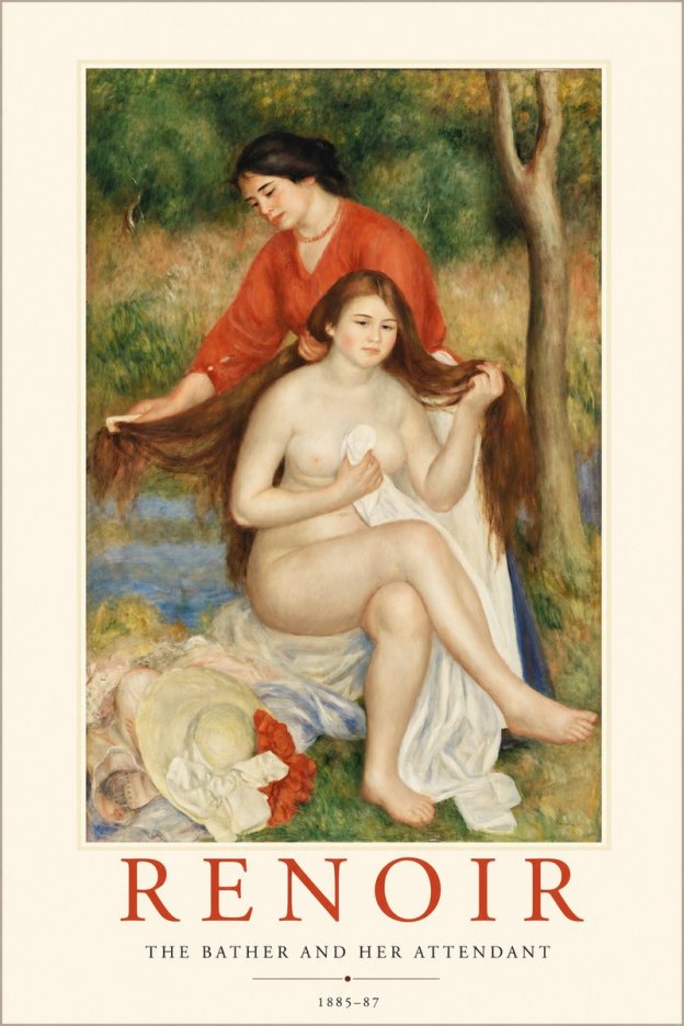 Renoir The Bather and Her Attendant No1 - Poszter