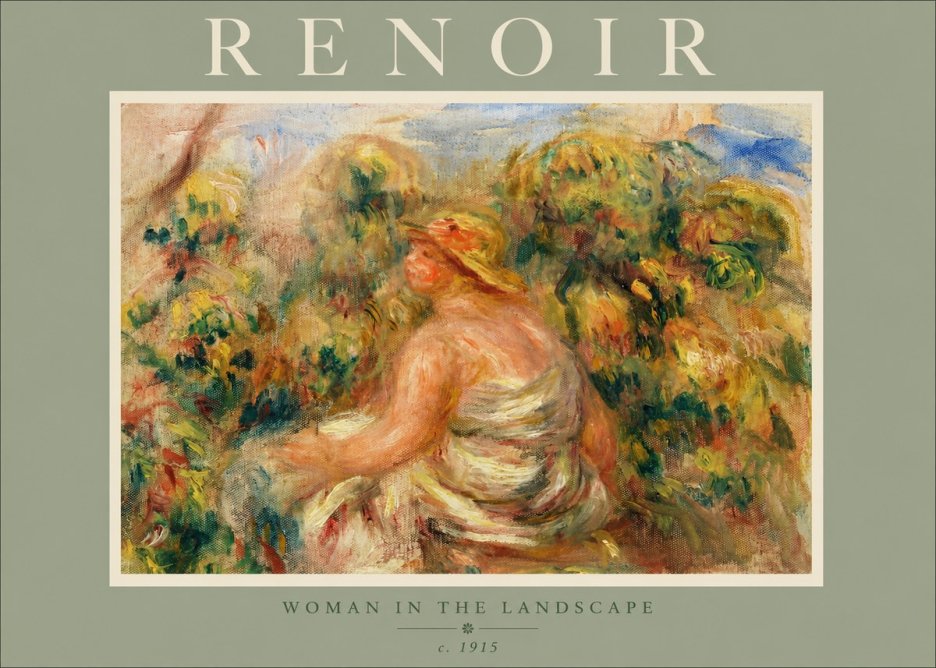 Renoir Woman in a Garden (Study) No3 - Poszter